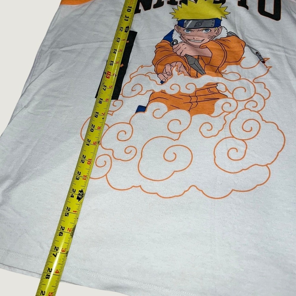 Naruto Shippuden Graphic Tank Top Mens Large White Orange Ringer Anime Viz Media - Picture 5 of 7